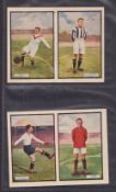 Trade cards, DC Thomson Adventure Coloured Photos of Star Footballers (set 12 cards in 6 joined