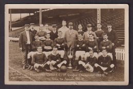 Football postcard, Manchester Utd, a b/w photographic card showing the team and officials for Season