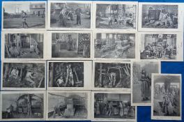 Postcards, Mining, scarce French set of 25, Life in the Mines, each postally used to Paris, (gd/