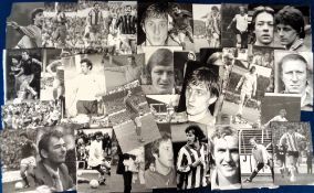 Football press photographs, a collection of 80+ black & white press photos, 1970's, all showing