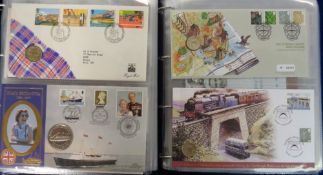 Stamps, GB QEII collection of coin covers housed in 2 Royal Mail albums 1986-2011. Excellent
