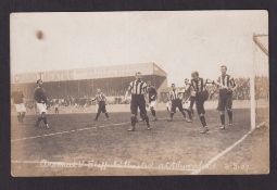 Football postcard, Arsenal v Sheffield Utd at Plumstead, 2 Mar 1907, photographic card showing match