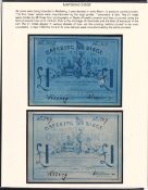 Boer War, Mafeking Siege One Pound Notes, 2 blue £1 notes numbers 287 and 302 'Issued by the