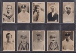 Cigarette cards, Godfrey Phillips Cricketers Series (brown backs standard sized), 79 cards (a few