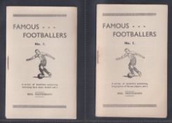 Trade issues, Sportsfoto, Famous Footballers, 9 postcard size photographic cards, issued in