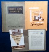 Domestic Brochures, 4 brochures to comprise Waring & Gillow 'Drawing Room Furniture' (circa 1920),