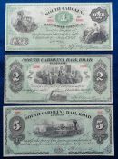 Rail, 3 USA 1873 dated railroad tokens (travel tickets) to comprise one passenger for 125 miles, two