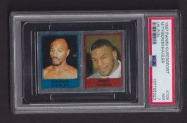 Trade Sticker, Panini Supersport type card no.109 Mike Tyson / Marvin Hagler Boxing foil card