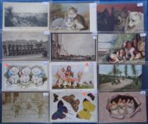 Postcards, a mixed subject selection of 22 cards inc. push-out butterflies (Tuck), fairies (Wilkins,