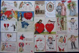 Postcards, Valentines approx. 200 cards to include comic, floral, ribbons, children, cupids etc (
