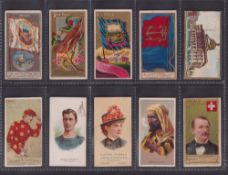Cigarette cards, USA, Allen & Ginter, ten type cards, City Flags (1), Birds of America (1), Flags of