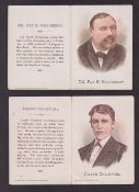 Cigarette cards, USA, Buchner, Defenders & Offenders, 'P' size (Back in black), two cards, Col.