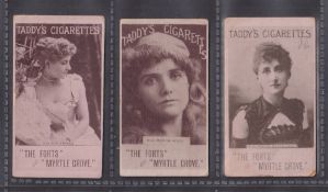 Cigarette cards, Taddy Actresses Collotype, 3 cards; D'Angeli, Hood, Branscombe (all with faults,