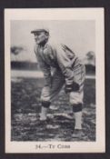 Trade card, USA, Baseball, Anonymous issue, Sports Series, 'M' size, type card, no 34 Ty Cobb,