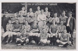 Football postcard, Manchester Utd 1911/12, b/w printed squad card from the Health and Strength