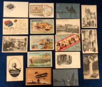 Tobacco advertising postcards, North Africa, a collection 17 tobacco advertising postcards,