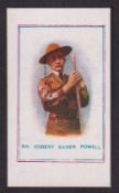 Cigarette card, Graveson, Army Pictures, Cartoons etc, type card, Sir Robert Baden Powell (gd) (1)