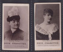 Cigarette cards, USA, Allen & Ginter, Actresses Collotype, front inscribed 'Dixie Cigarettes', two