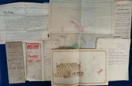 Documents, approx. 75 documents, maps and plans dating between 1719 and 1934 to include