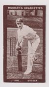 Cigarette card, Murray's, Cricketers (Series H, Brown front), type card, J. Vine, Sussex (gd) (1)