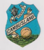 Trade card, Anon, Baines style shield shaped football card, 'Hurrah Cambuslang' (vg) (1)