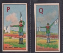Trade cards, Clarnico, Wolf Cub Proficiency Badges, 2 cards, 'P' and 'Q' (gd)