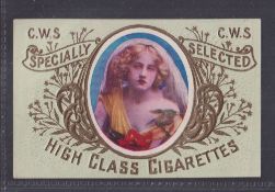 Cigarette card, CWS, Beauties, type card, Beauty in veil with flowers on dress, 'X' size, paper