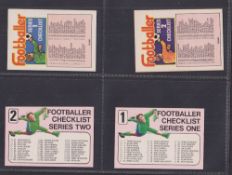 Trade cards, A&BC Gum unmarked Scottish Football Checklists (4), 1972-73 1-89 blue back, 90-133