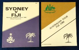 Rugby Union programmes, Australian Rugby, two programmes from games played in Fiji, Fiji v Australia