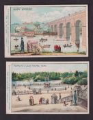 Cigarette cards, USA, Buchner, New York City Scenes, 'X' size, two cards, High Bridge & Terrace &