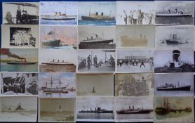 Postcards, Shipping, approx. 150 cards, RPs, printed and artist drawn, mainly liners and ferries