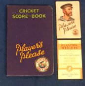 Tobacco issue, Player's, two Cricket fixture cards for 1929 and 1933 sold with a Player's Cricket