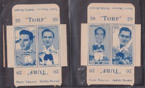 Cigarette cards, Carreras Turf uncut slides Famous Footballers (joined pairs, set 25 cards) (gen