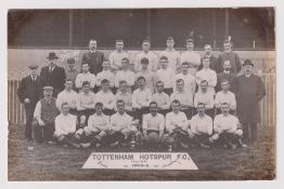 Football postcard, Tottenham Hotspur FC, a b/w photographic card showing squad and officials for
