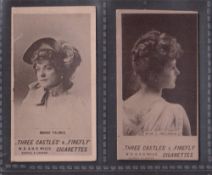 Cigarette cards, Wills, Actresses Collotype, unnamed subjects, plain backs, two cards, CRB no 103,