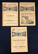 Football programmes, Manchester City, 3 home programmes, v Newcastle Utd 13 Apr 1914 (taped spine,