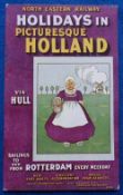 Postcard, Rail, a North Eastern Railway poster advert for 'Holidays in picturesque Holland' via Hull