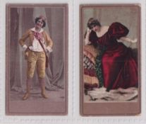 Cigarette cards, Muratti, Beauties 'CHOAB', standard size, two cards, ref. H21, picture no 18 (Green