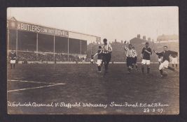 Football postcard, Woolwich Arsenal v Sheffield Wednesday FA Cup semi-final played at Birmingham