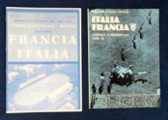Rugby Union programmes, two Italy v France programmes, 18 Feb 1979 & 6 Feb 1983 (gd/vg)