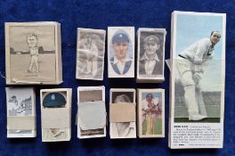 Cigarette & Trade cards, 10 sets all cricket related, Carrs Cricketers XL sized, RJ Hill Caricatures