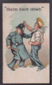 Cigarette card, T.S.S., Nautical Expressions, type card, 'Helm Hard Down' (vg) (1)