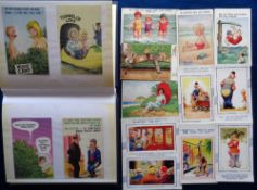 Postcards, Comic, a collection of 125+ comic cards, loose and in album, with many McGill, and 70s/