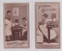Cigarette cards, USA, Allen & Ginter, Woodburytype Series, Cigarette Making Girls, vertical 'Crop of