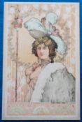 Postcard, Arpad Basch, Art Nouveau, 1900, ub (vg) (1)