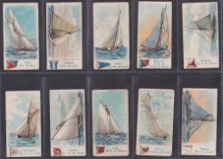 Cigarette cards, Richmond Cavendish & Co, Yachts (Black Back) (set, 20 cards) (mixed condition,