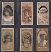 Cigarette cards, USA, Thos Hall Actresses, 6 cards from various series (about gd)