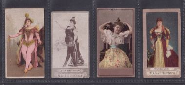 Cigarette cards, 4 type cards all Churchman Actresses / Beauties types from 4 series, Actresses