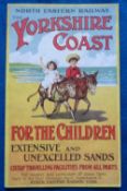 Postcard, Rail, a North Eastern Railway poster advert for The Yorkshire Coast 'For the Children
