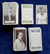 Cigarette cards, 2 part sets, Gallaher Famous Cricketers 65/100 includes WG Grace, Ogden's Cricket